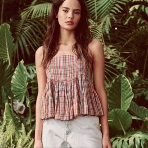The GREAT. The Dainty Cami Top in Midsummer Plaid